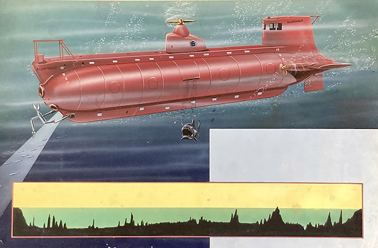 The Aluminaut - The first aluminium Submarine (Original) by 20th Century at The Illustration Art Gallery