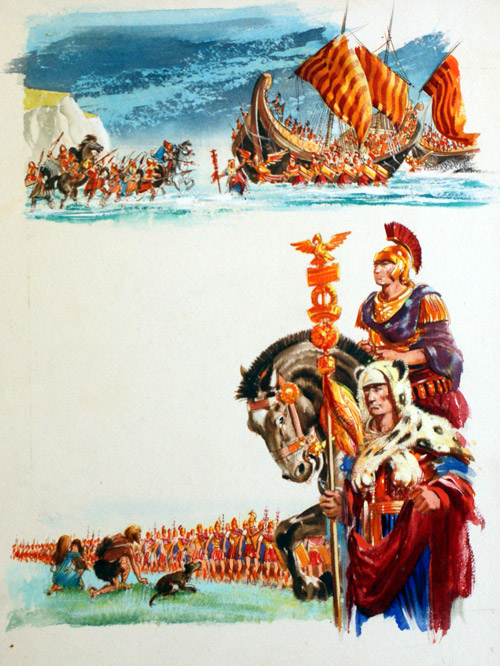 Julius Caesar Invades Britain (Original) by Military at The Illustration Art Gallery