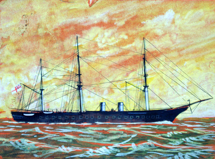 Early Steam Ship (Original) by Transport at The Illustration Art Gallery