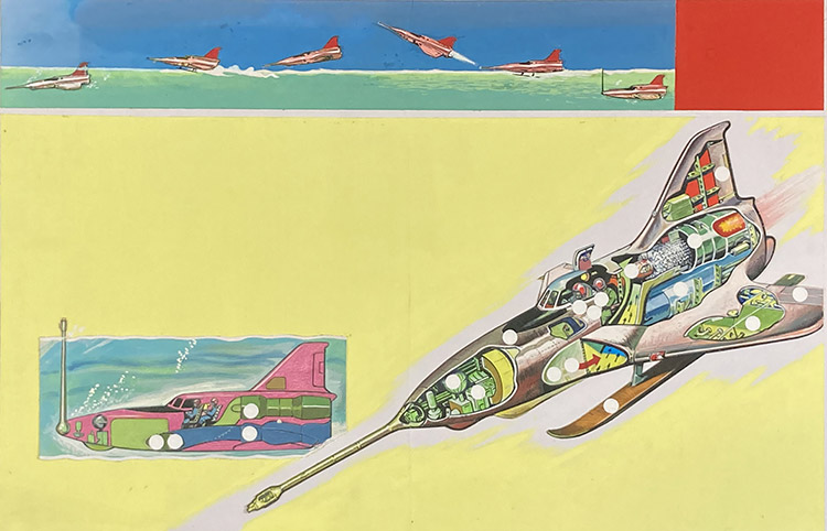 The Flying Submarine (Original) by 20th Century at The Illustration Art Gallery