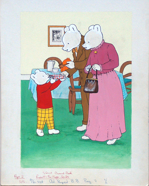 Rupert and His Magic Socks page 2 (Original) by Rupert Bear at The Illustration Art Gallery