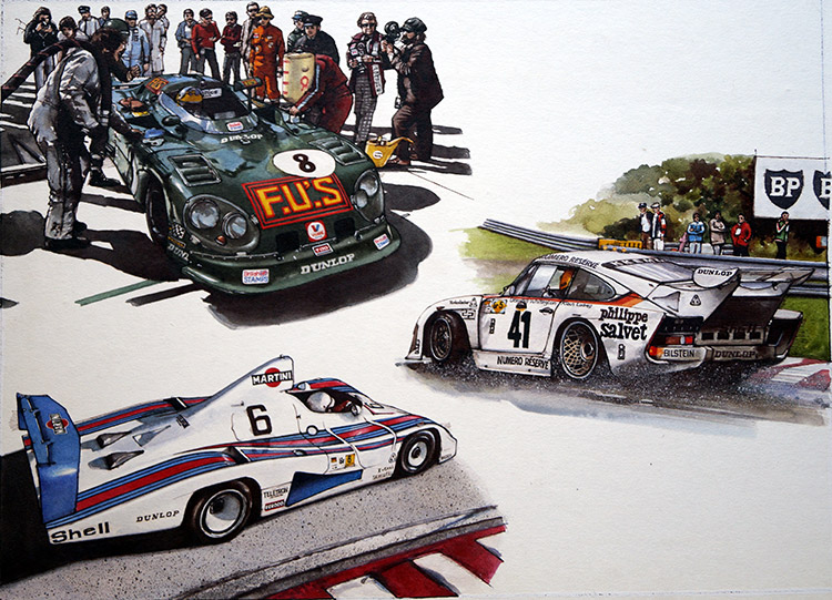 Saloon Car Racing (Original) by Transport at The Illustration Art Gallery