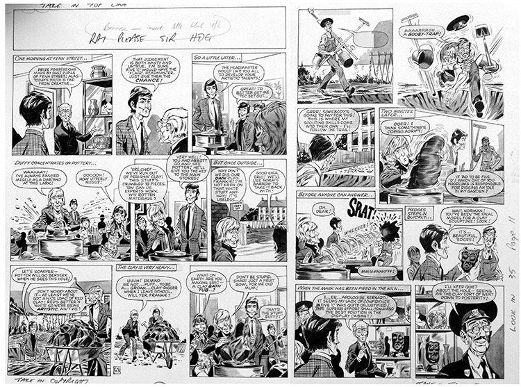Please Sir! TWO pages from Look In Magazine 1 (Originals) (Signed) by Graham Allen at The Illustration Art Gallery