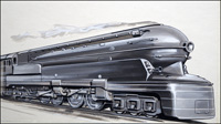 American Streamline Locomotive art by John Arnold