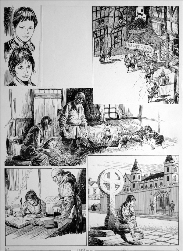 The Prince and the Pauper - Meeting the Prince (TWO pages) (Originals) by The Prince and The Pauper (Bill Baker) at The Illustration Art Gallery
