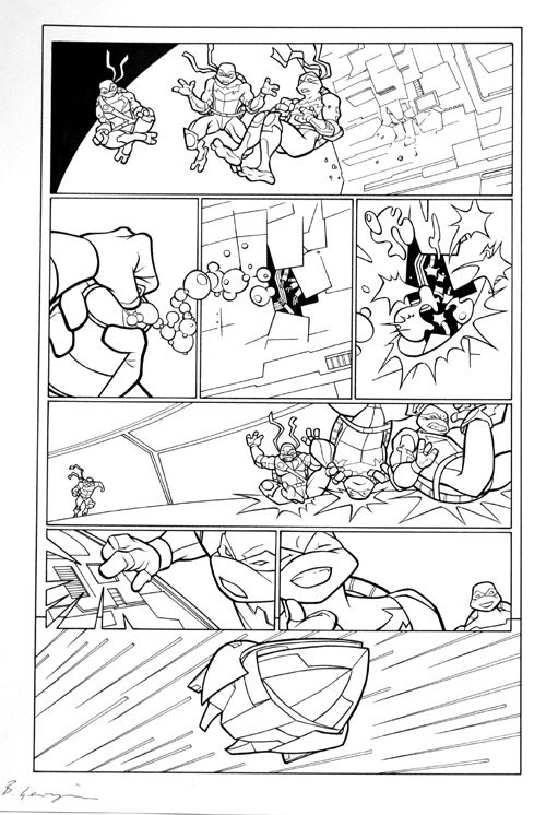 Teenage Mutant Ninja Turtles page 9 (Original) (Signed) by Teenage Mutant Ninja Turtles (Bambos) at The Illustration Art Gallery