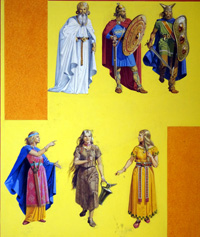 Six Celtic Costumes art by Severino Baraldi