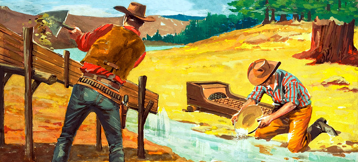 Panning For Gold (Original) art by American History (Baraldi) at The Illustration Art Gallery
