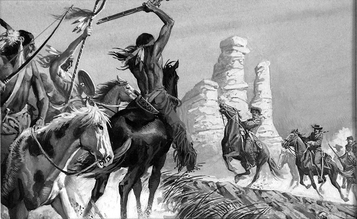 An Encounter in the Wild West (Original) art by American History (Baraldi) at The Illustration Art Gallery