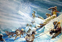 Across Savage Ice - Robert Pearys Final North Pole Expedition art by Severino Baraldi