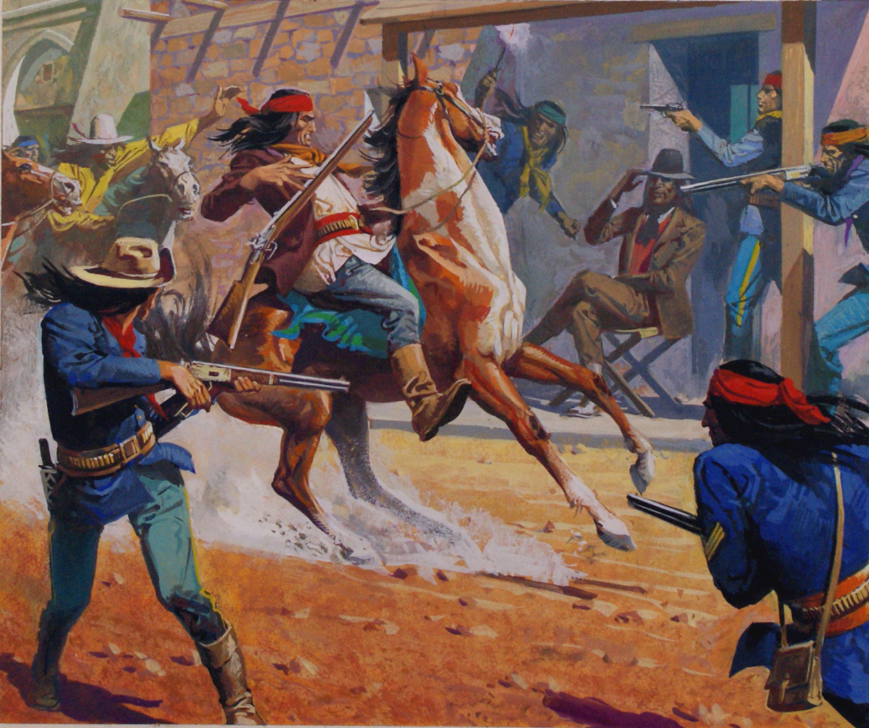 Ruckus at the Ranch (Original) art by American History (Baraldi) at The Illustration Art Gallery