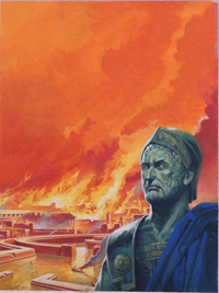 Hannibal with Carthage in Flames (Original) (Signed)