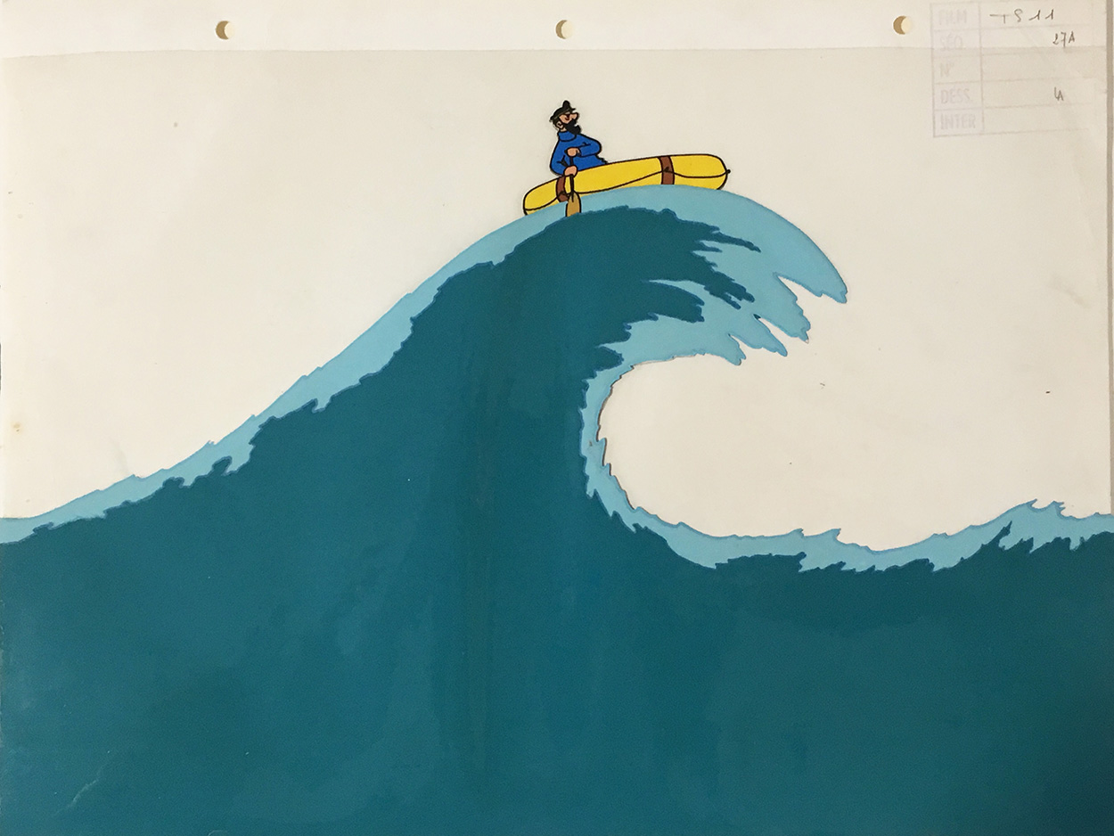 Captain Haddock on The Wave (Original) art by Tintin at The Illustration Art Gallery