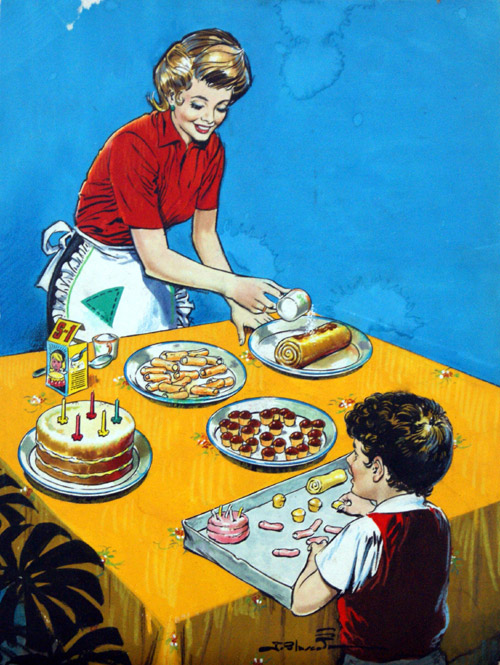 Cakes for the Party (Original) (Signed) by Jesus Blasco Art at The Illustration Art Gallery