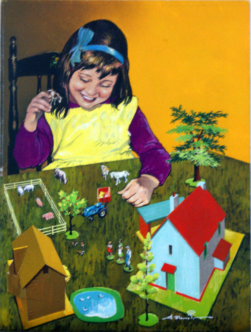 The Little Girl Who Had A Farm (Original) (Signed) by Jesus Blasco Art at The Illustration Art Gallery