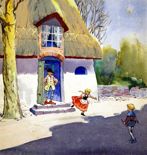 Hansel and Gretel And Their Father (Original) by Hansel and Gretel (Blasco) at The Illustration Art Gallery