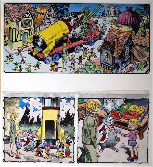 Edward and the Jumblies - Blast Off (THREE pages) (Originals) (Signed) by The Jumblies (Blasco) at The Illustration Art Gallery