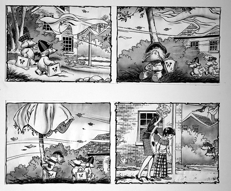 The Wombles: Washing Day (TWO pages) (Originals) by The Wombles (Blasco) at The Illustration Art Gallery