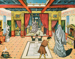 A rich man's house in ancient Rome (Original Macmillan Poster) (Print) art by Stuart Boyle at The Illustration Art Gallery