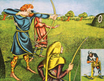 Long bows and cross bows (Original Macmillan Poster) (Print) art by Stuart Boyle at The Illustration Art Gallery