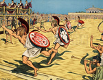 Finish of the foot race at the Olympic games (Original Macmillan Poster) (Print)