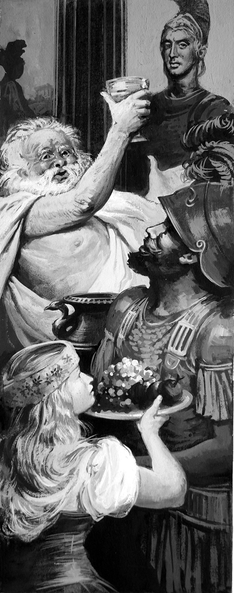 King Midas Entertains Silenus (Original) art by Ralph Bruce at The Illustration Art Gallery