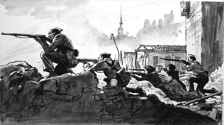 Spanish Civil War (Original) by Ralph Bruce at The Illustration Art Gallery