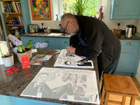 David Wright's Carol Day: Lance Hallam Brian Bolland drawing the cover