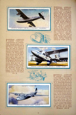 Complete Set of 50 International Air Liners Cigarette cards in album (1936) at The Book Palace