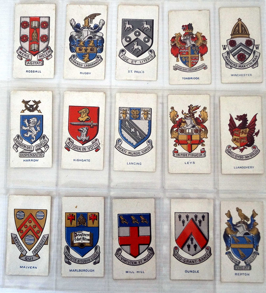 School Badges   Full set of 25 cards (1927) art by Coats of Arms and Heraldry at The Illustration Art Gallery
