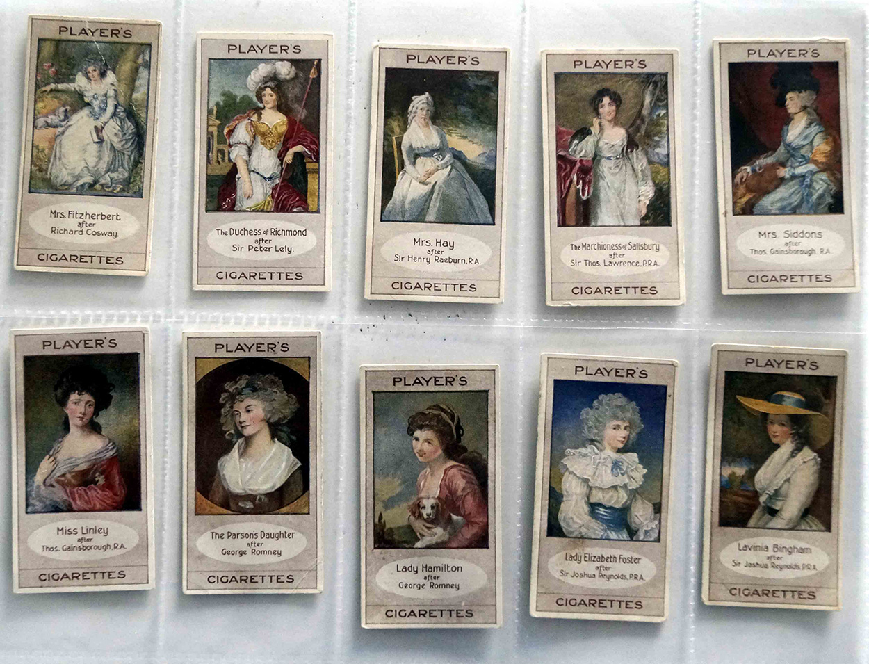 Full Set of 25 Cigarette Cards: Bygone Beauties (1914) art by Famous People at The Illustration Art Gallery