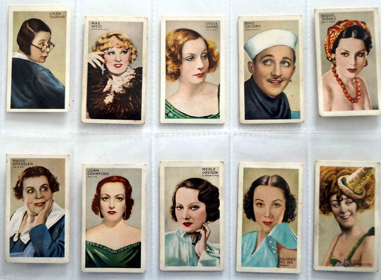 Full Set of 48 Cigarette Cards: Champions of Screen and Stage (1934) art by Famous People at The Illustration Art Gallery