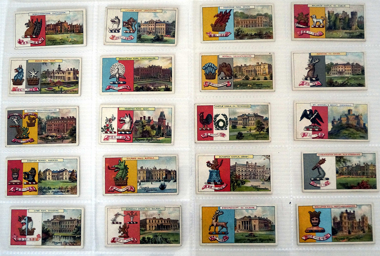 Country Seats and Arms (Third Series)  Full Set of 50 cards (1907) art by Coats of Arms and Heraldry at The Illustration Art Gallery