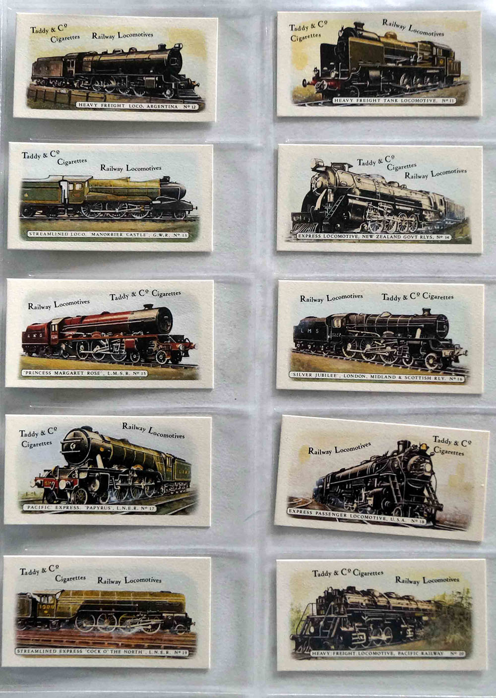 Full Set of 25 Cigarette Cards: Railway Locomotives (1980) art by Transport at The Illustration Art Gallery