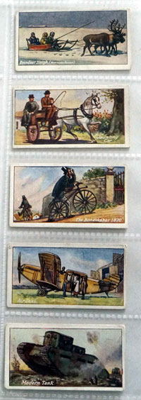 Cigarette cards: Vehicles of All Ages (Full set of 25) 1924 