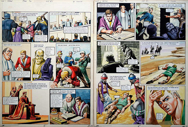 The Fate of The Empire from 'The Stone of Vorg' (TWO pages) (Originals) by Philip Corke at The Illustration Art Gallery