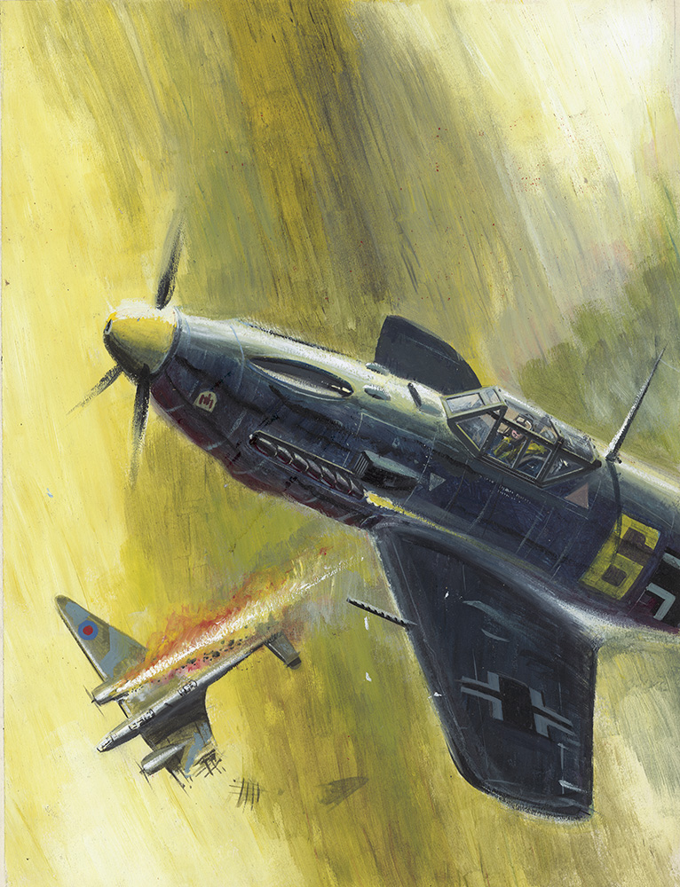 Air Ace Picture Library cover #62  'Direct Hit' (Original) art by War and Battle Libraries Covers (Coton) at The Illustration Art Gallery