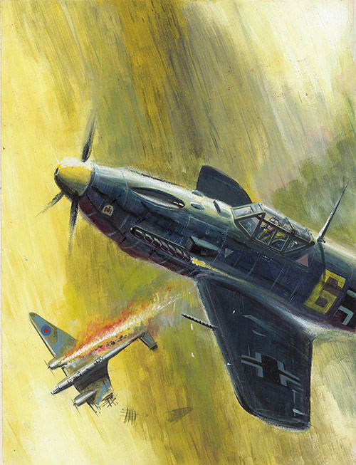 Air Ace Picture Library cover #62  'Direct Hit' (Original) by War and Battle Libraries Covers (Coton) at The Illustration Art Gallery