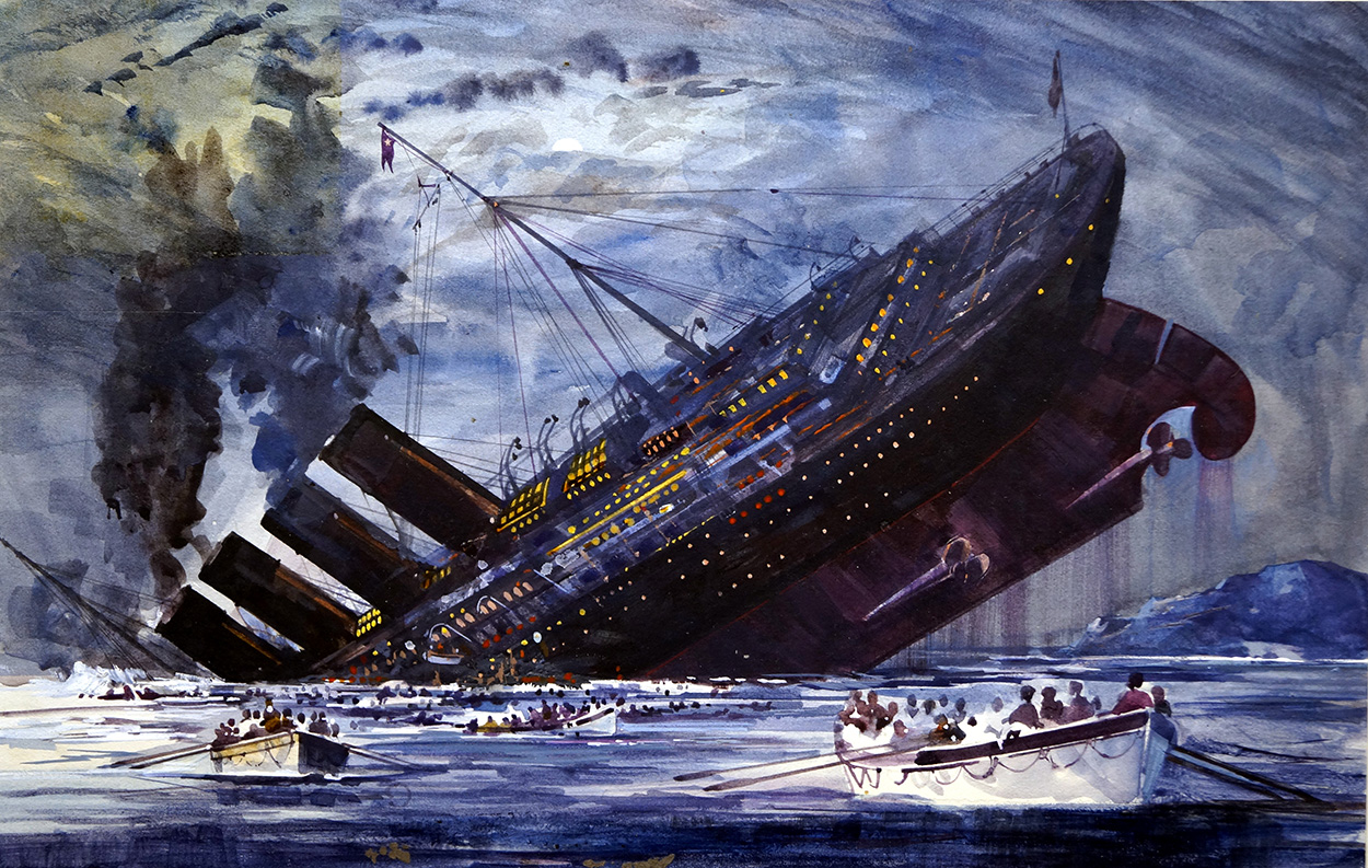 Титаник тонет 1912