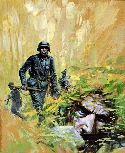 War Picture Library cover #721  'Danger, Danger, Everywhere' (Original) by War and Battle Libraries Covers (Coton) at The Illustration Art Gallery