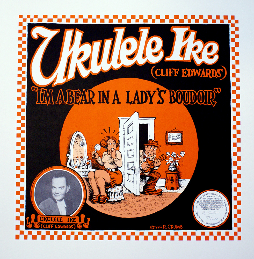Ukelele Ike (Cliff Edwards) (Limited Edition Print) (Signed) art by Robert Crumb at The Illustration Art Gallery