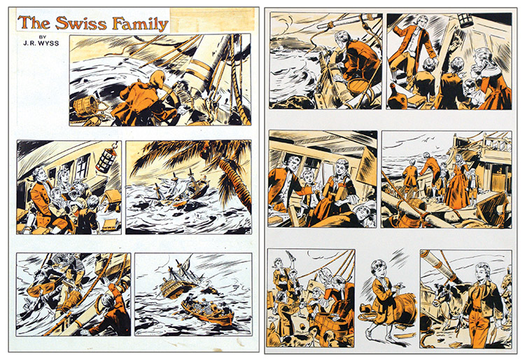 Swiss Family Robinson (TWO pages) (Originals) by Santo D'Amico at The Illustration Art Gallery