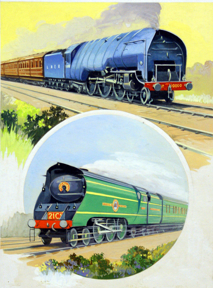 Streamlined Trains of the 1930s (Original) art by Geoffrey Day at The Illustration Art Gallery