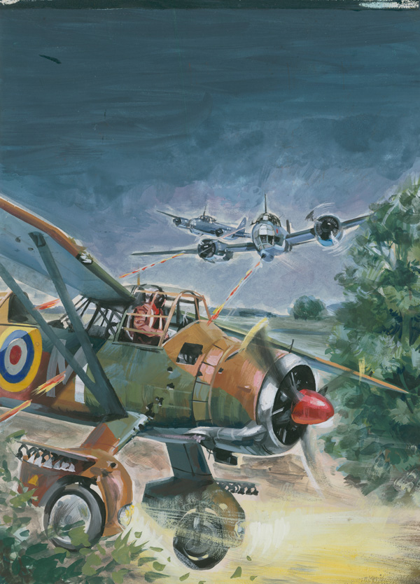 Air Ace Picture Library cover #31  'Wings in the Night' (Original) by Pino Dell'Orco at The Illustration Art Gallery