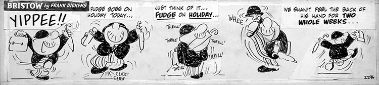 Bristow daily newspaper strip: Fudge on Holiday (Original) by Frank Dickens at The Illustration Art Gallery