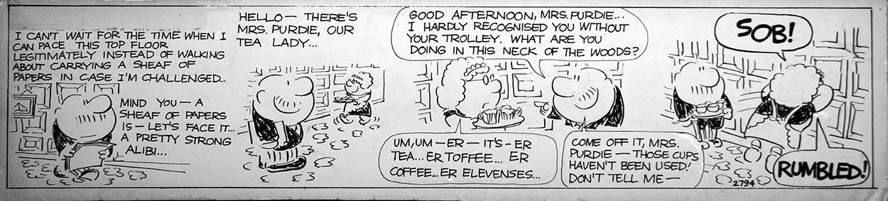 Bristow Daily Strip: Rumbled (Original) art by Frank Dickens at The Illustration Art Gallery