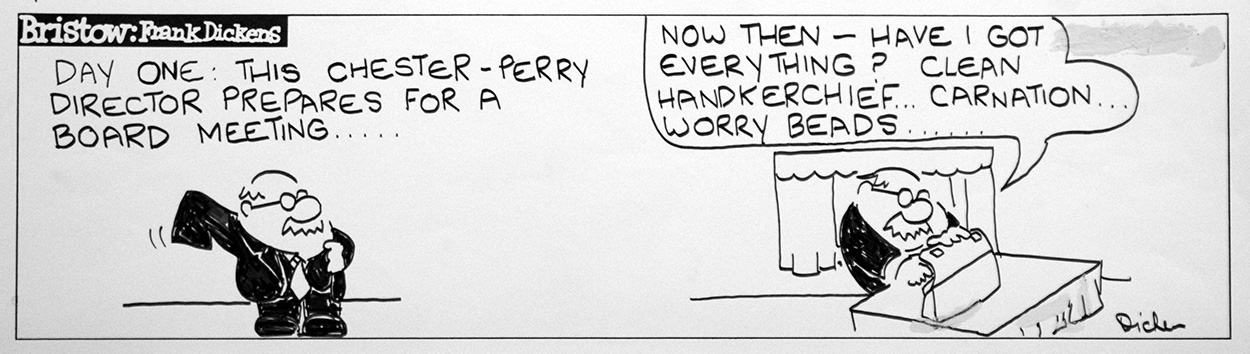 Bristow daily strip: Worry Beads (Original) (Signed) art by Frank Dickens at The Illustration Art Gallery