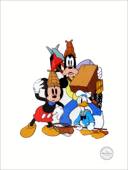 Mickey, Donald & Pluto in Lonesome Ghosts 1937 (Limited Edition Print) by Disney Studio at The Illustration Art Gallery