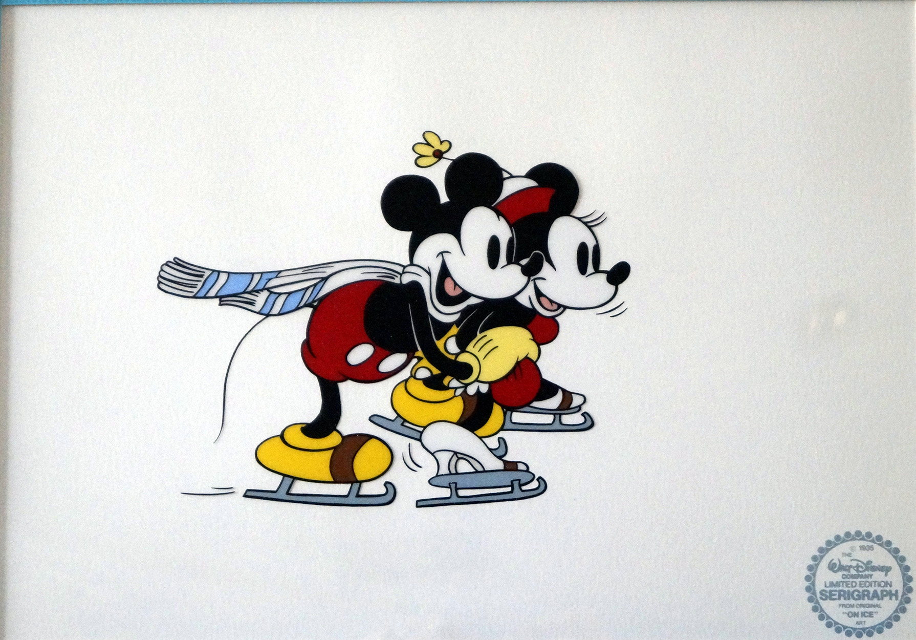 The Skating Lesson. Mickey and Minnie Mouse (Limited Edition Print) art by Disney Studio at The Illustration Art Gallery