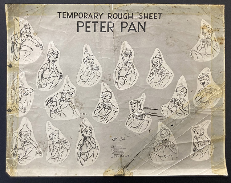 Disney's Peter Pan Used Ozalid- Sellotaped (Original) by Disney Studio at The Illustration Art Gallery